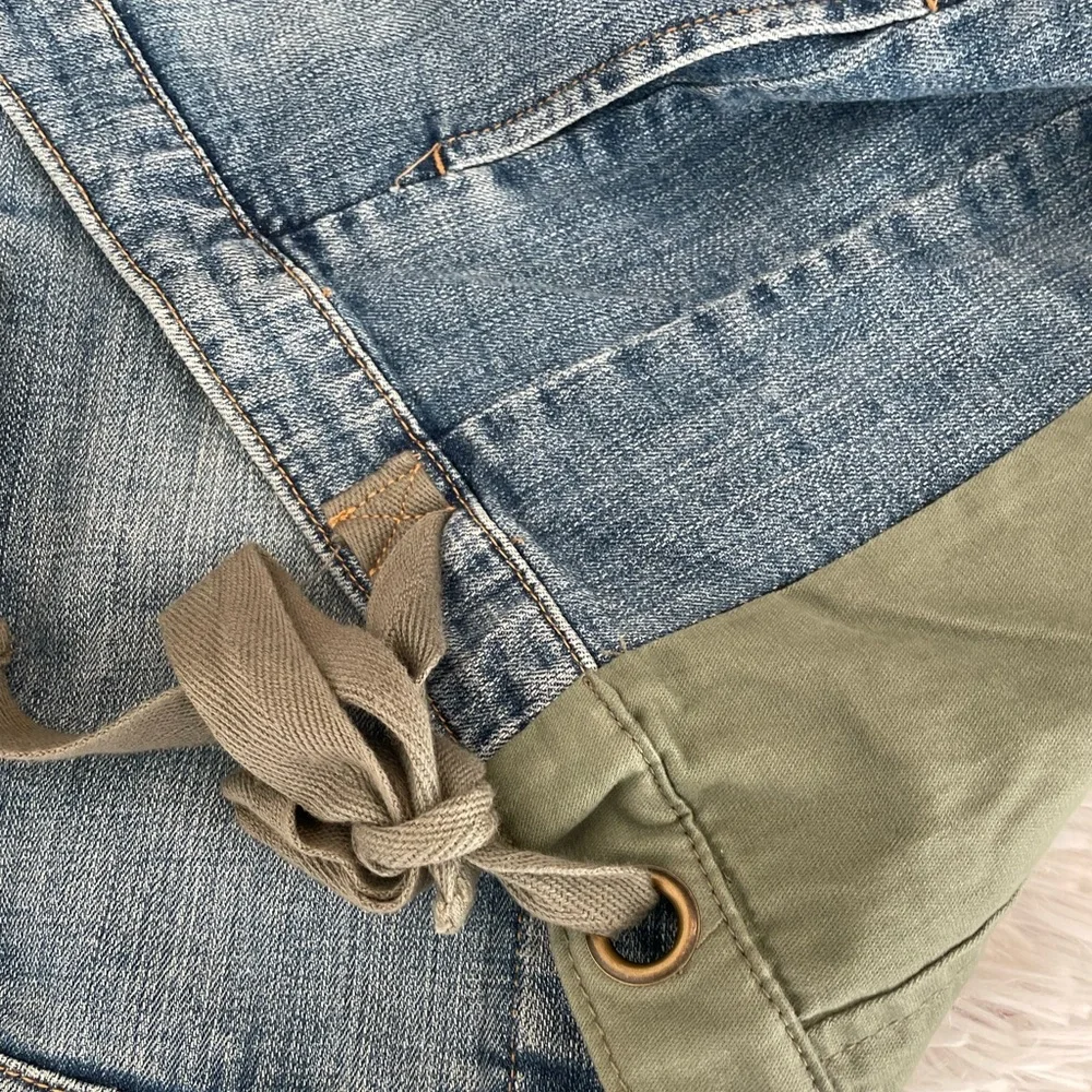 Anthropologie Pilcro and The Letterpress Military Mixed Denim Jacket